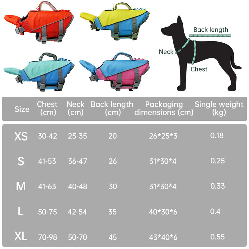 Adjustable Dog Life Jacket – 600D Oxford, High Buoyancy, Rescue Handle, Reflective Stripes | Swimming & Water Sports | XS–XL | 4 Colors