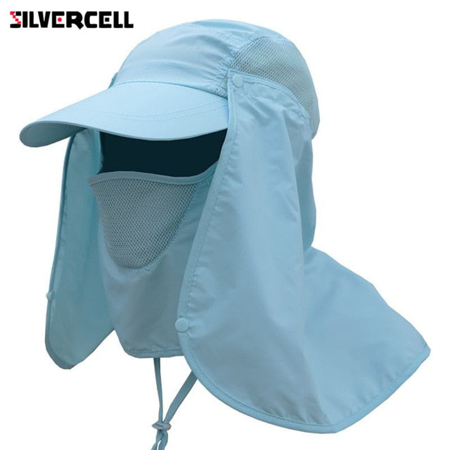 Unisex Flap Sun Hat with Removable Neck & Face Cover