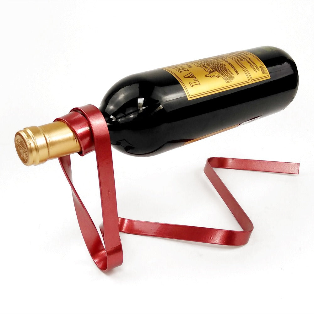 Ribbon Balance Wine Rack | Sculptural Iron Wine Bottle Holder | 4 Colors