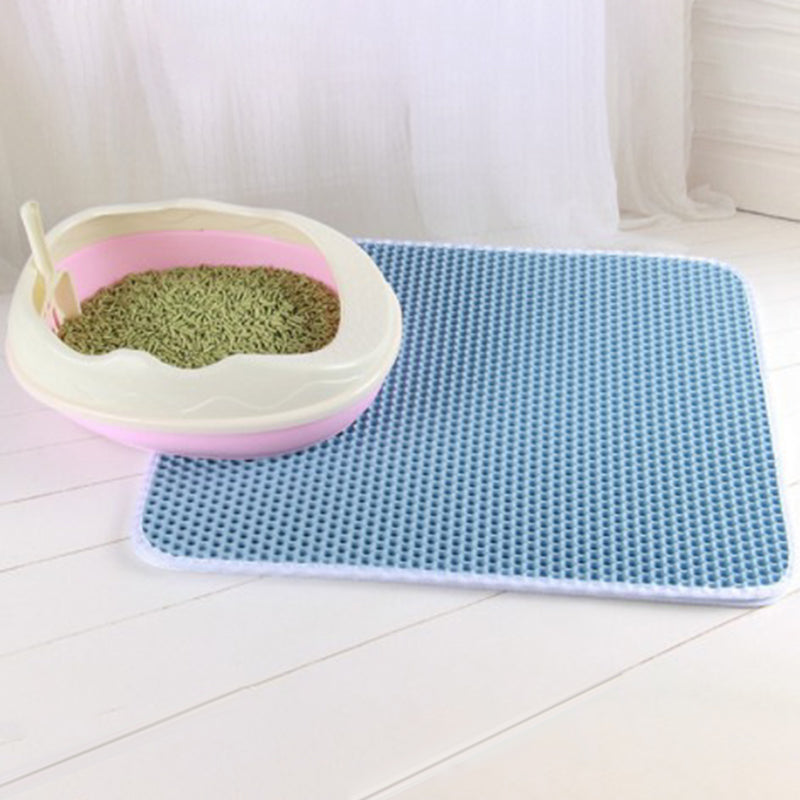 Double-Layer EVA Cat Litter Mat – Honeycomb Trapping, Waterproof Base, Easy Clean | 5 Sizes | 6 Colors