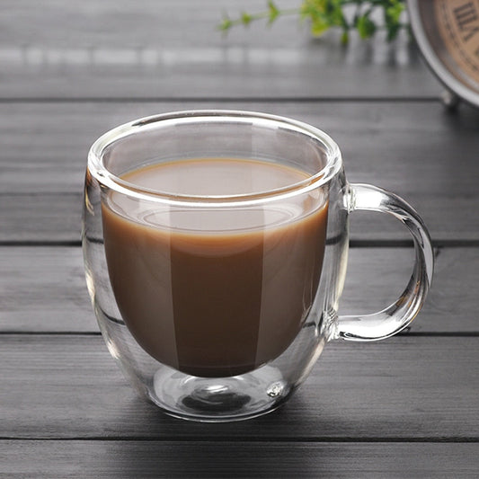Double-Wall Borosilicate Glass Mug – Heat-Resistant Transparent Coffee & Tea Cup