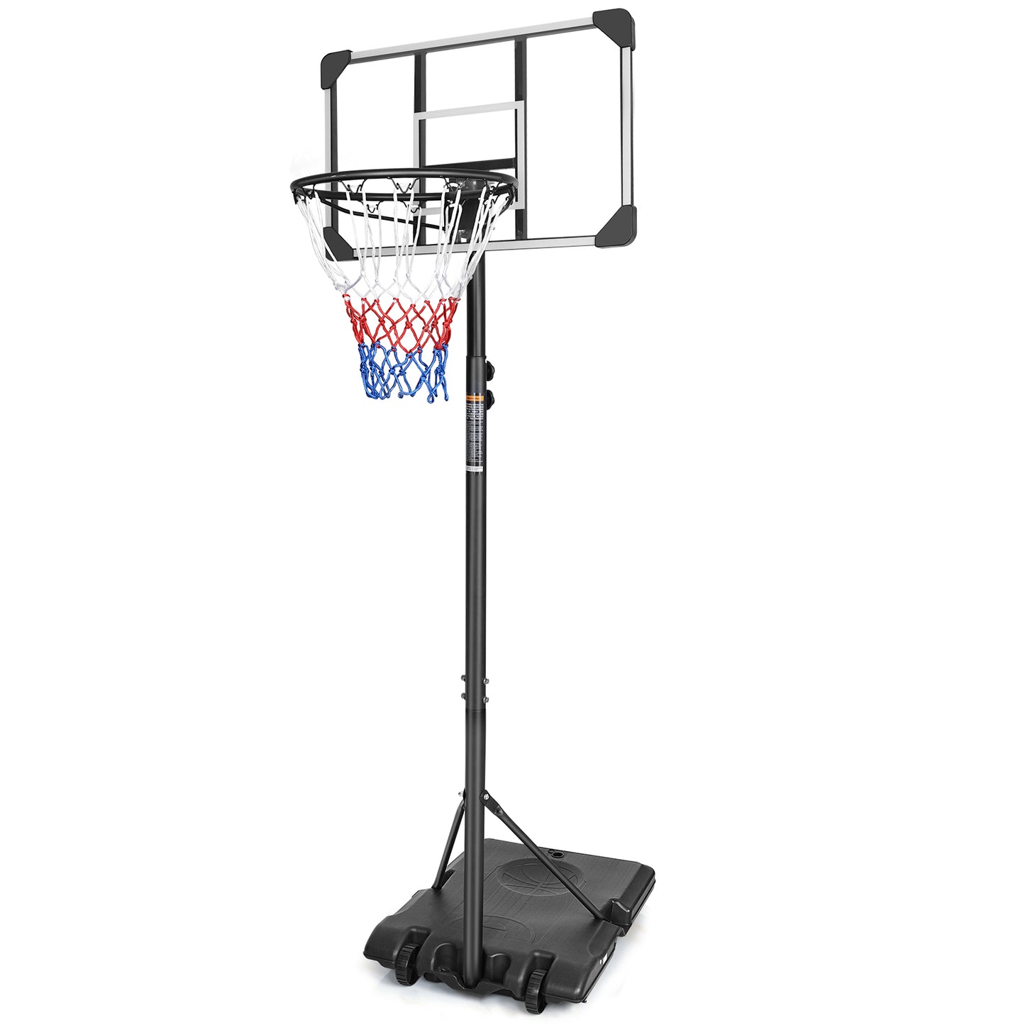 Portable Adjustable Basketball Hoop with 28-Inch Backboard and Wheels