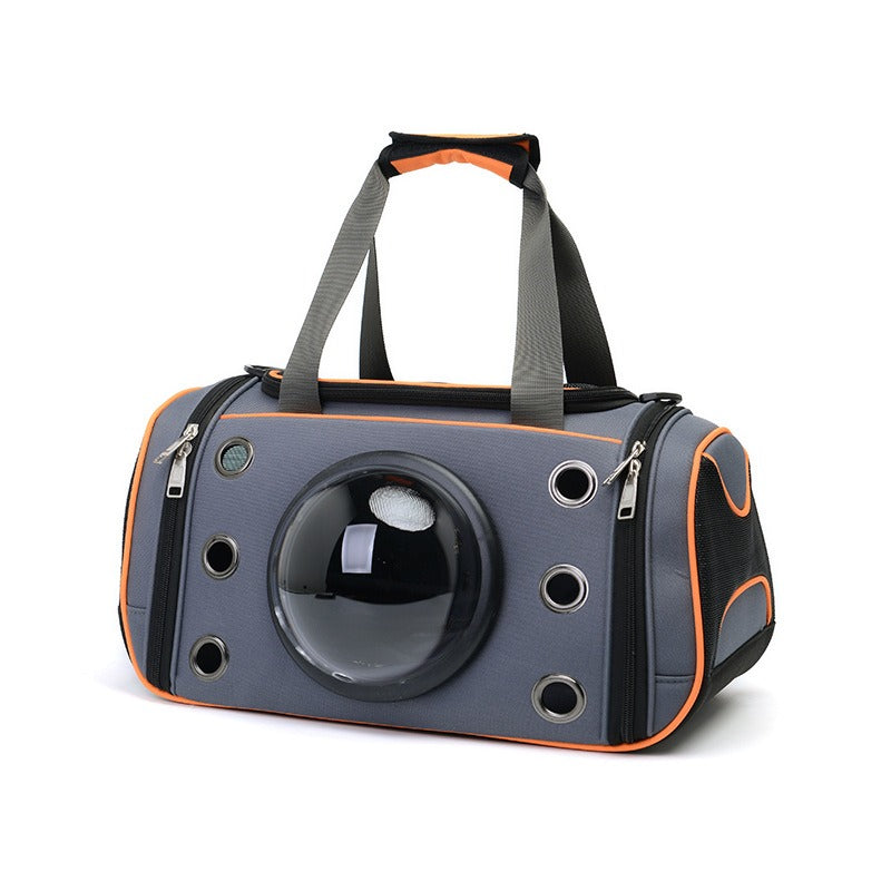 Space Capsule Pet Carrier Bag with Bubble Window – Breathable Oxford, 16L, Shoulder Strap | Cats & Small Dogs | 2 Sizes, 2 Colors