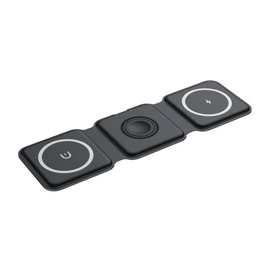 Foldable 3-in-1 Magnetic Wireless Charger – 15W MagSafe Charging Pad for iPhone, Apple Watch & AirPods