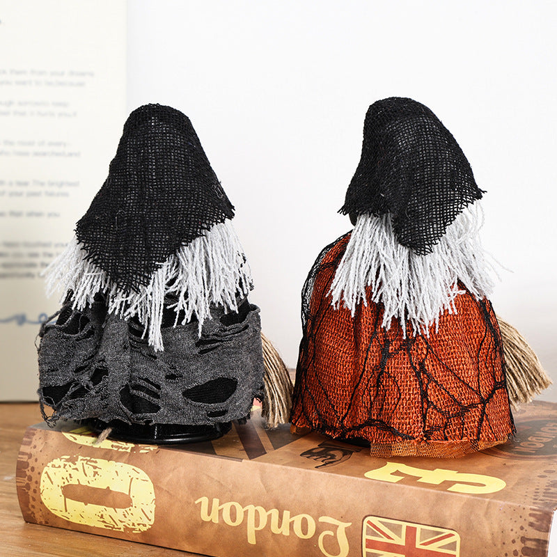 Halloween Witch & Broom Fabric Ornament, Black or Orange
