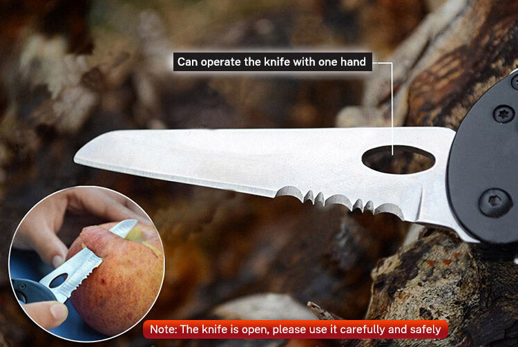 5-in-1 Outdoor Multi-Tool Carabiner with 7.5 cm Blade