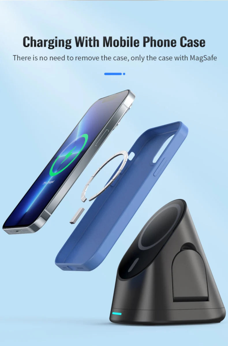 Vertical 3-in-1 Wireless Charging Stand for Phone, Watch and AirPods