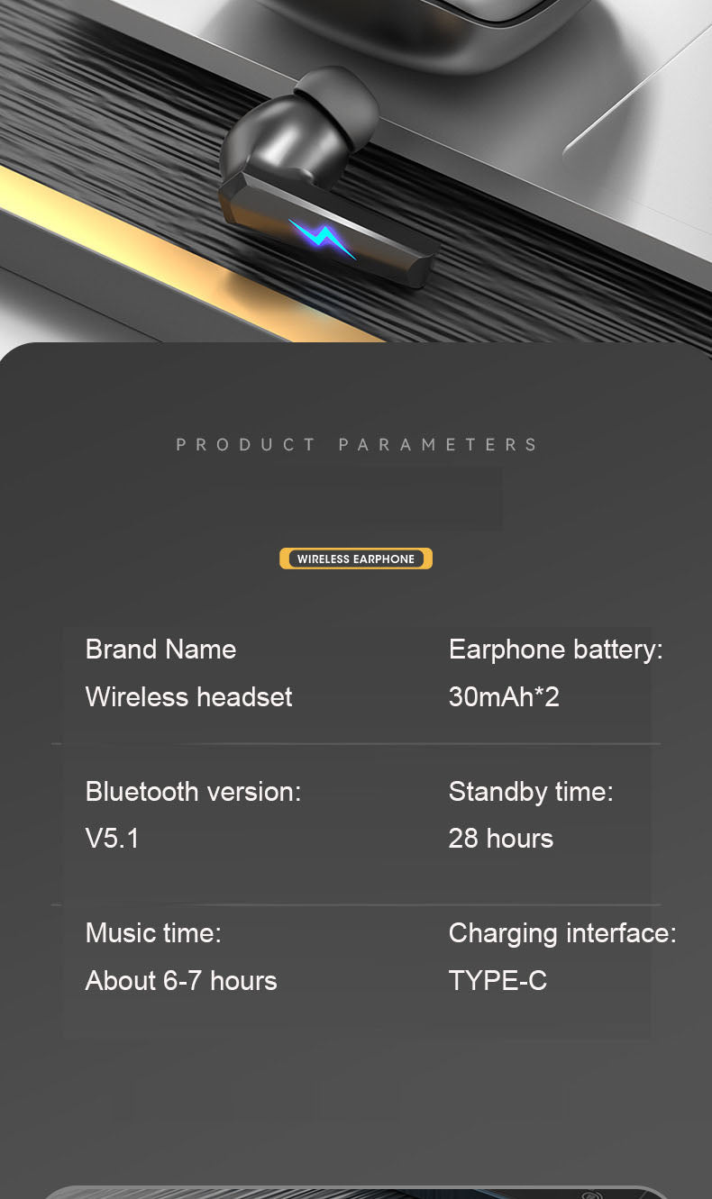 TWS Bluetooth 5.1 Wireless In-Ear Earphones, IPX4