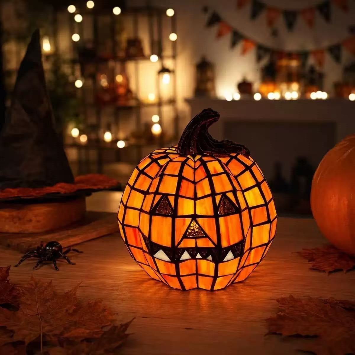 Halloween Resin Pumpkin Lantern Decoration