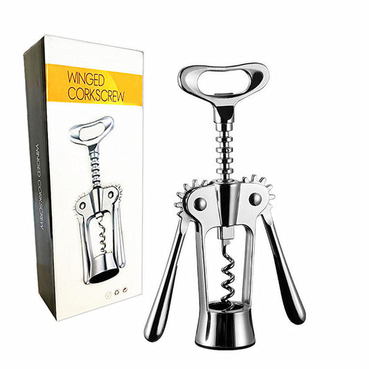 Premium Winged Corkscrew Wine Opener – Zinc Alloy Wing Lever Bottle Opener | Gift Box | Rose Gold, Chrome & White Nickel
