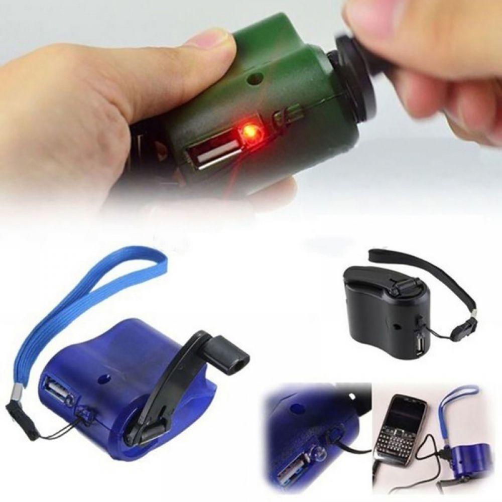 Hand-Crank USB Emergency Charger with LED Light, 5V/600mA