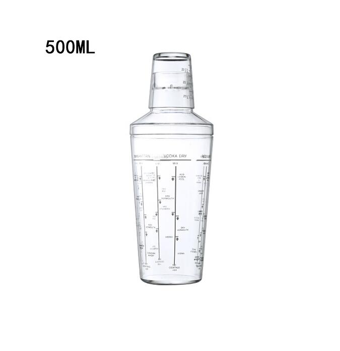 Plastic Boston Cocktail Shaker with Measurements – Transparent Bartender Mixer