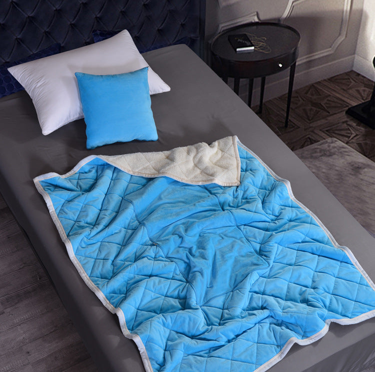 2-in-1 Plaid Flannel Cushion Blanket – Foldable Throw Pillow & Cozy Nap Blanket