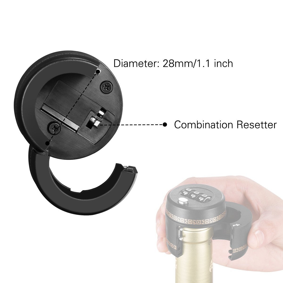 Wine Bottle Combination Lock Stopper – 3-Digit Password Security Cap for Red Wine & Liquor Bottles