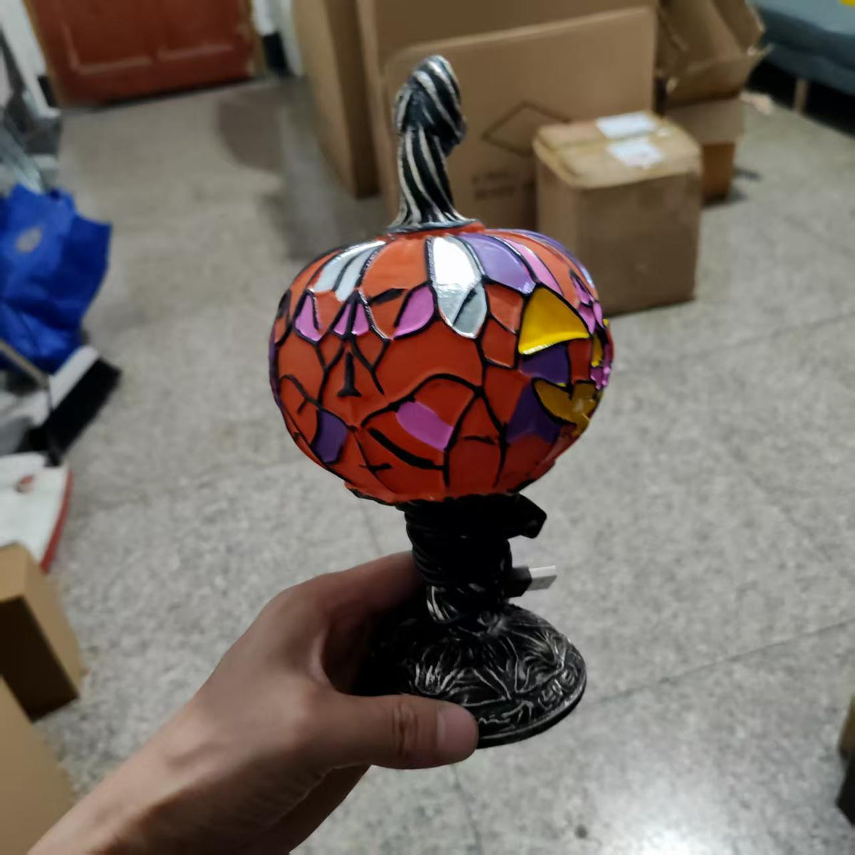 Halloween Glowing Pumpkin Resin Table Lamp