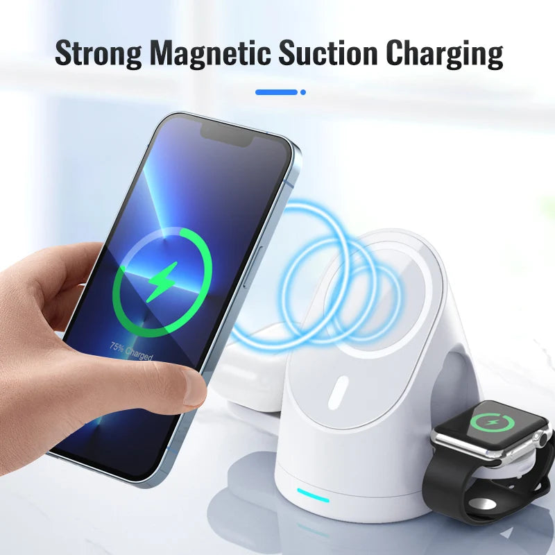 Vertical 3-in-1 Wireless Charging Stand for Phone, Watch and AirPods