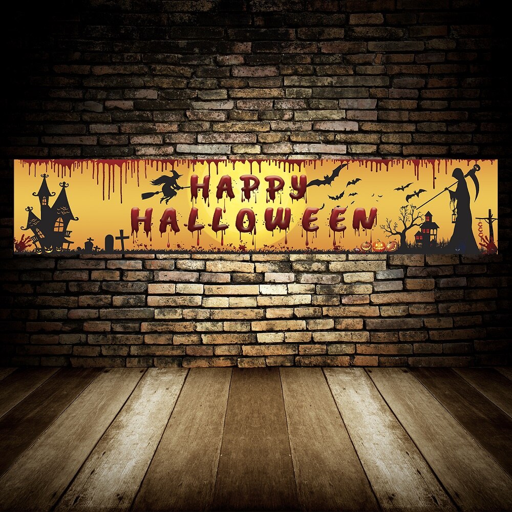 250 × 48 cm Halloween Hanging Banner & Party Backdrop