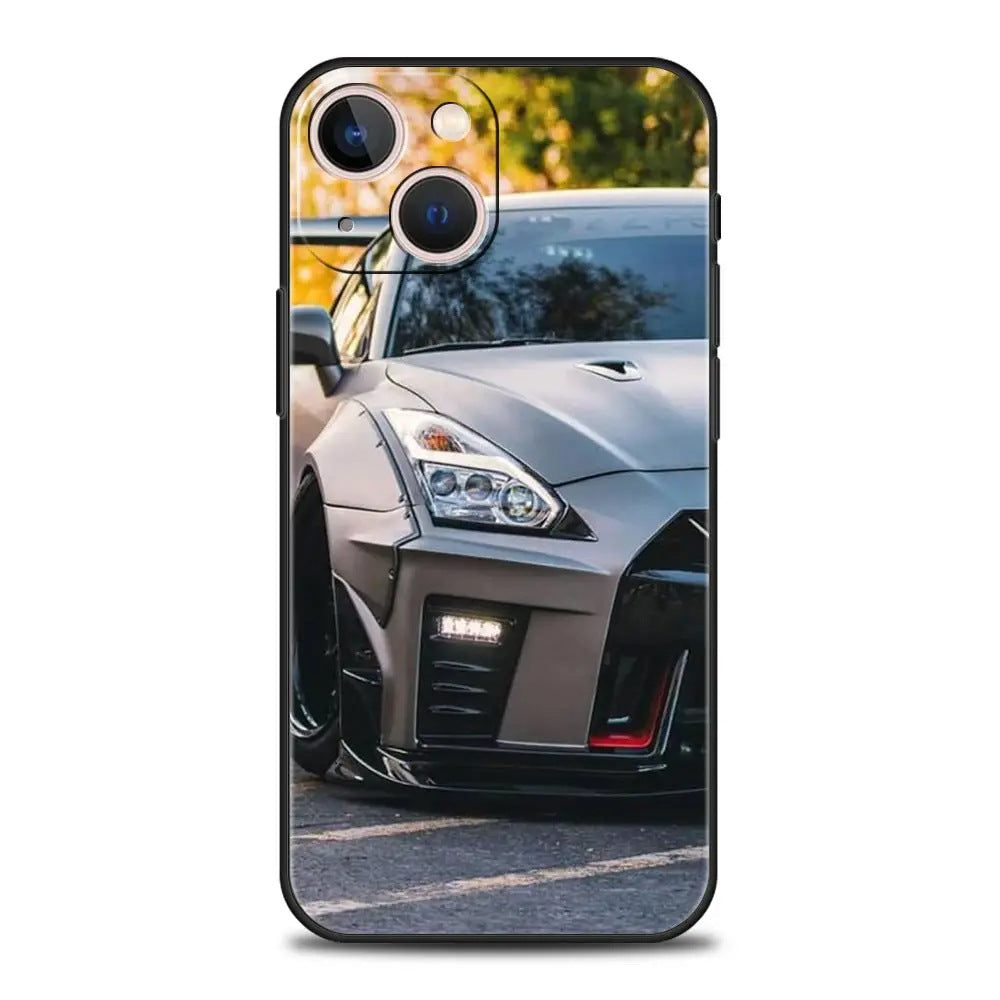 Blue & Red JDM Sports Car TPU Phone Case for iPhone 12–15