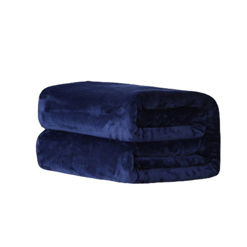 Cozy Solid Color Fleece Blanket – Soft Coral Flannel Throw for All Seasons