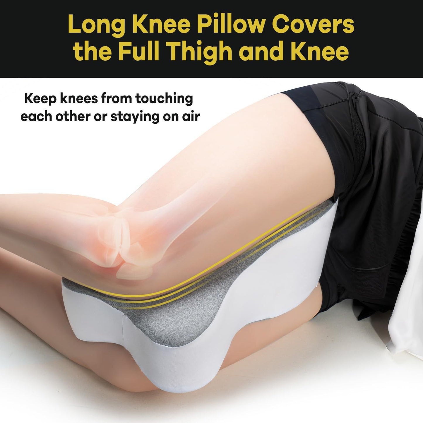 Butterfly-Shaped Memory Foam Knee & Leg Pillow – Side Sleeper & Pregnancy Support