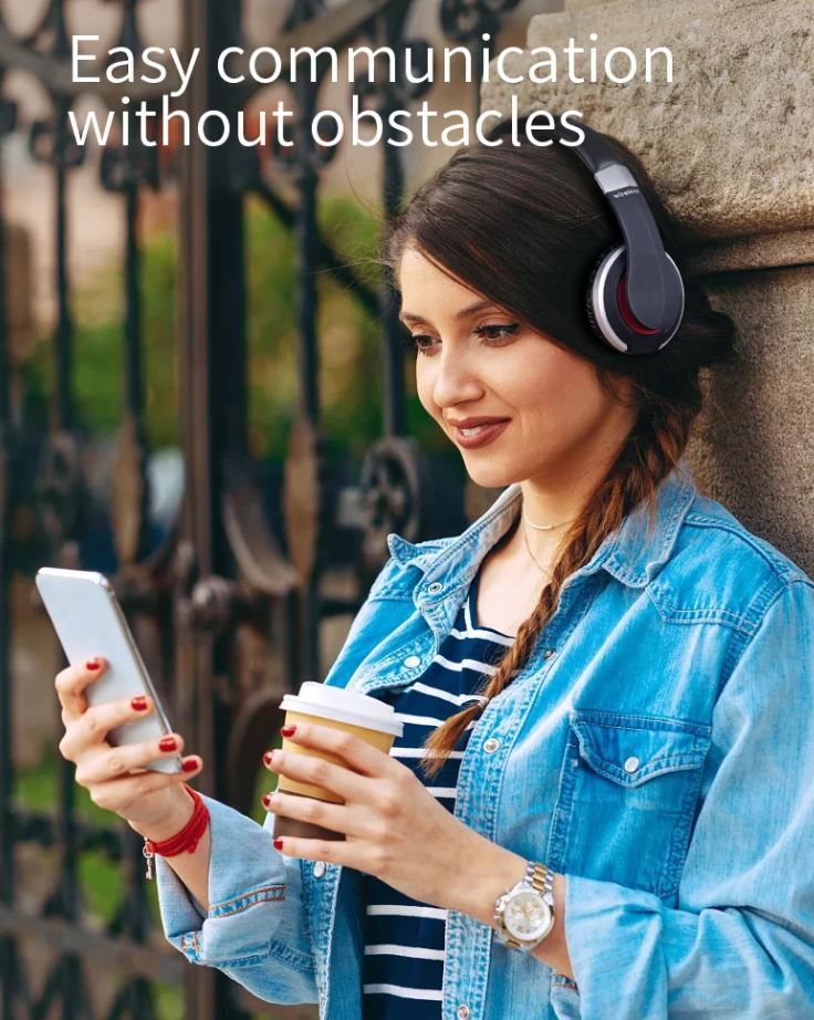 MH7 Foldable Wireless Bluetooth Headphones with Mic – TF Card, FM Radio & AUX Support