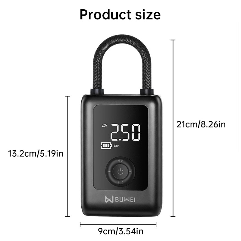 Rechargeable Electric Tire Inflator Pump – 150 PSI with LCD Display & LED Light, for Cars, Bikes & More