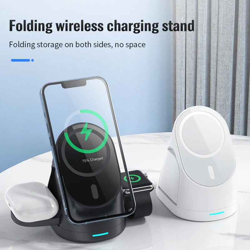 Vertical 3-in-1 Wireless Charging Stand for Phone, Watch and AirPods