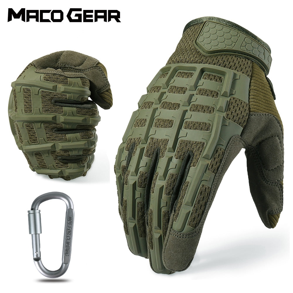 Full-Finger Tactical Gloves with Rubber Knuckle Protection