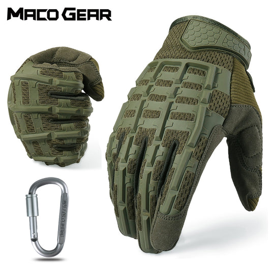 Full-Finger Tactical Gloves with Rubber Knuckle Protection