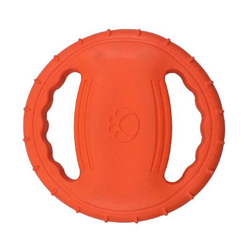 EVA Foam Dog Flying Disc with Grip Handles & Chew Ridges – Fetch, Tug & Chew Toy | 20cm | Dogs | Green, Red & Orange
