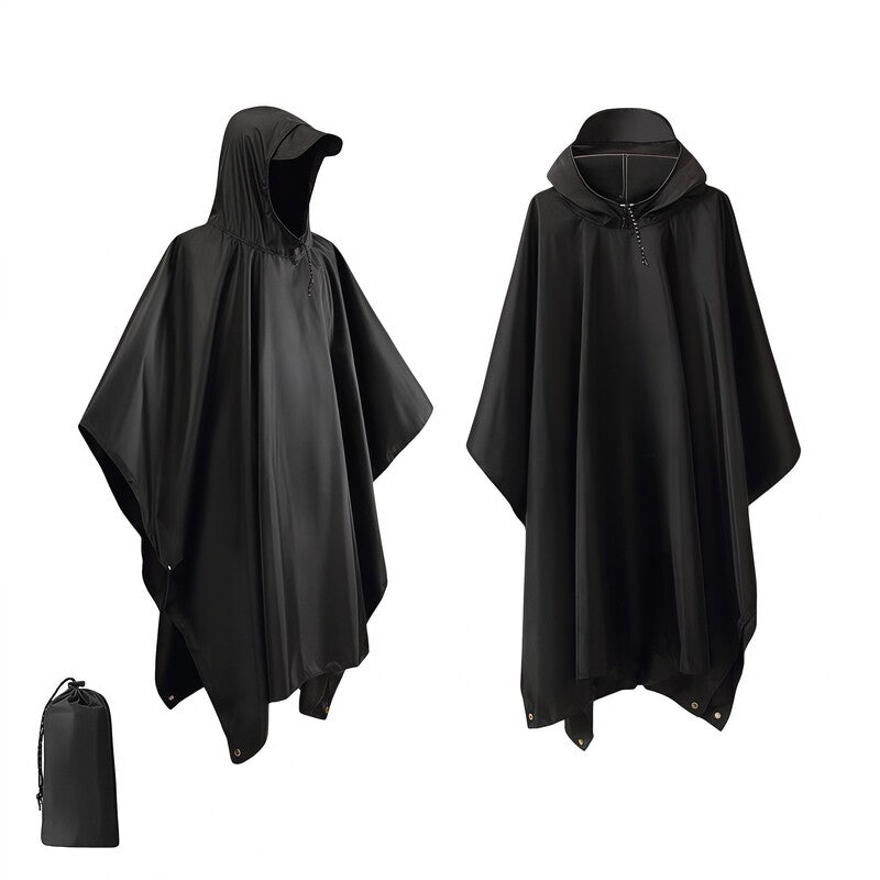 3-in-1 Waterproof Hooded Rain Poncho – Multi-Use Raincoat, Shelter & Sleeping Bag Cover