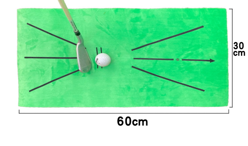 30 × 60 cm Golf Swing Practice Mat with Carry Pouch