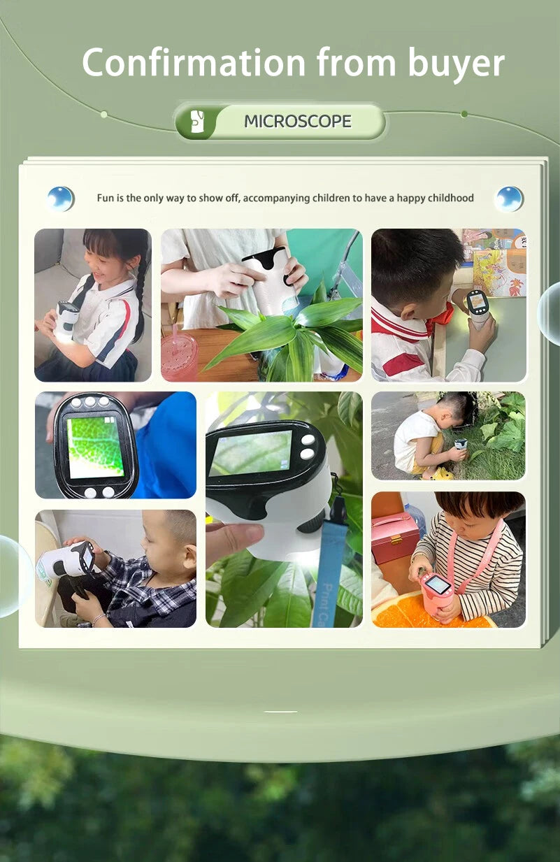 Pocket Handheld LED Microscope with Display and Memory Card