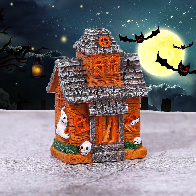 Mini Halloween House Resin Decoration, A–D Styles