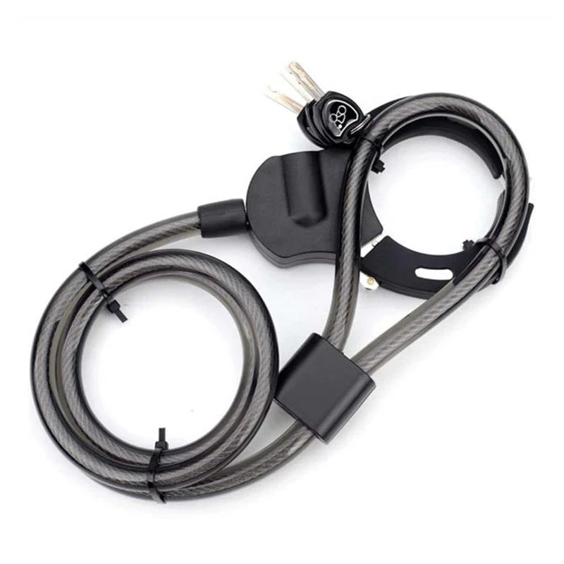 1.2 m × 14 mm Braided Steel Cable Lock with Key