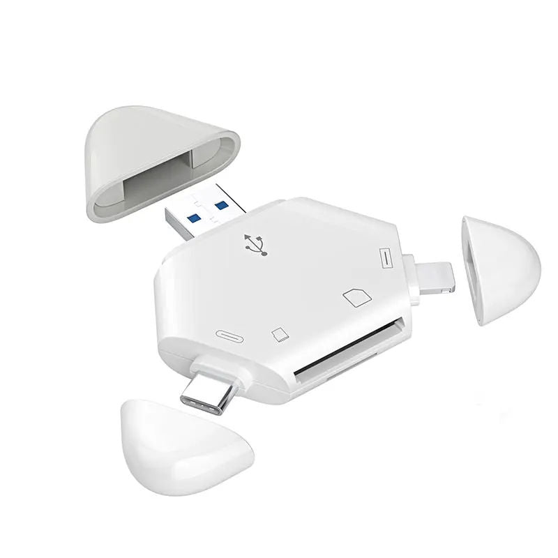 3-in-1 SD & TF Memory Card Reader with USB 2.0 and Type-C