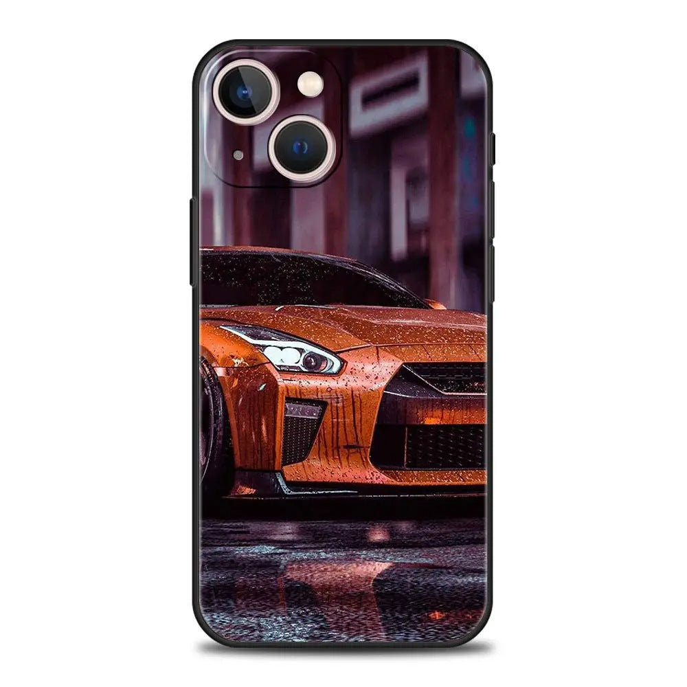 Blue & Red JDM Sports Car TPU Phone Case for iPhone 12–15
