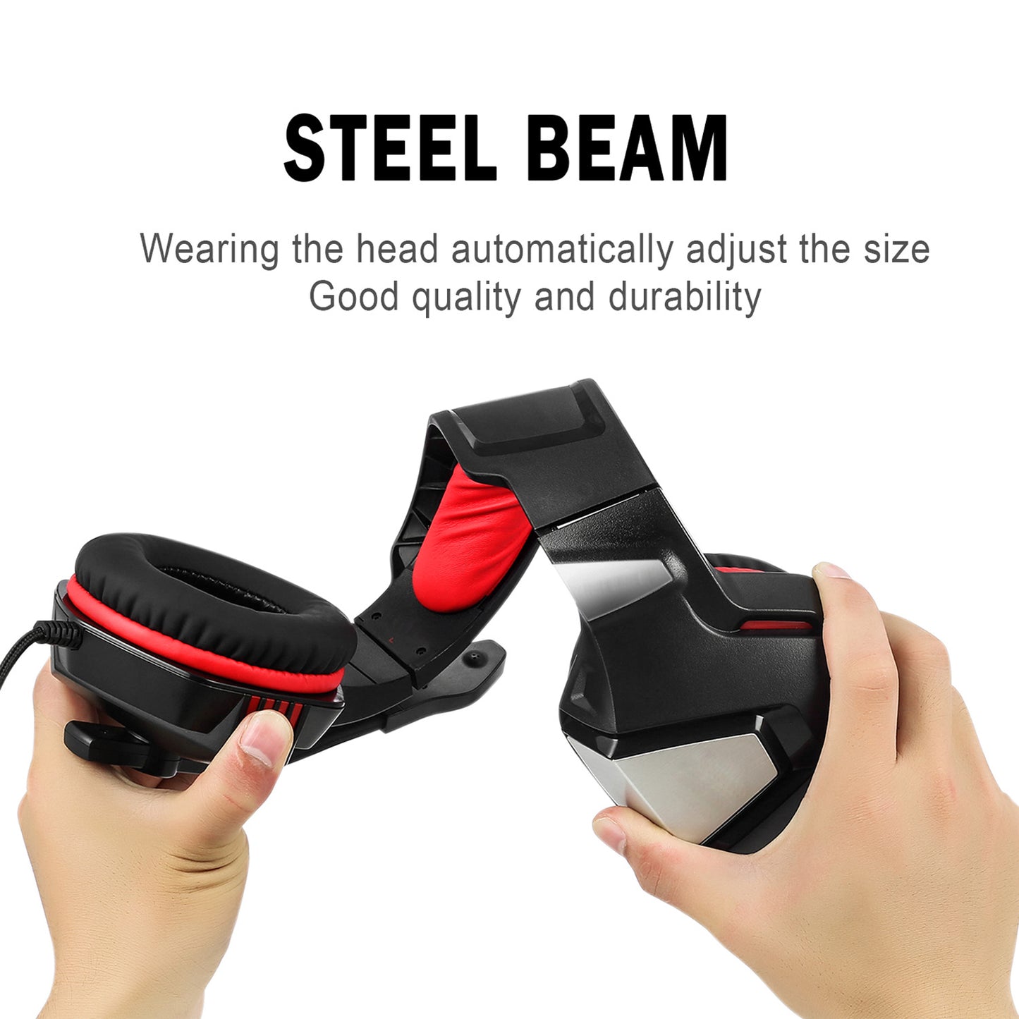 Wired RGB Gaming Headset with 50mm Drivers and Adjustable Microphone