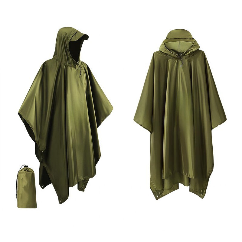 3-in-1 Waterproof Hooded Rain Poncho – Multi-Use Raincoat, Shelter & Sleeping Bag Cover