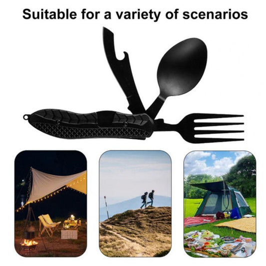 Detachable Folding Stainless Steel Camping Cutlery Set, Knife Fork Spoon