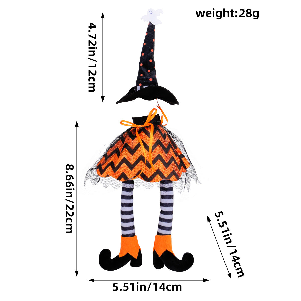Halloween Witch Wine Bottle Cover – Spiderweb Dress & Striped Legs Novelty Bottle Topper Decoration