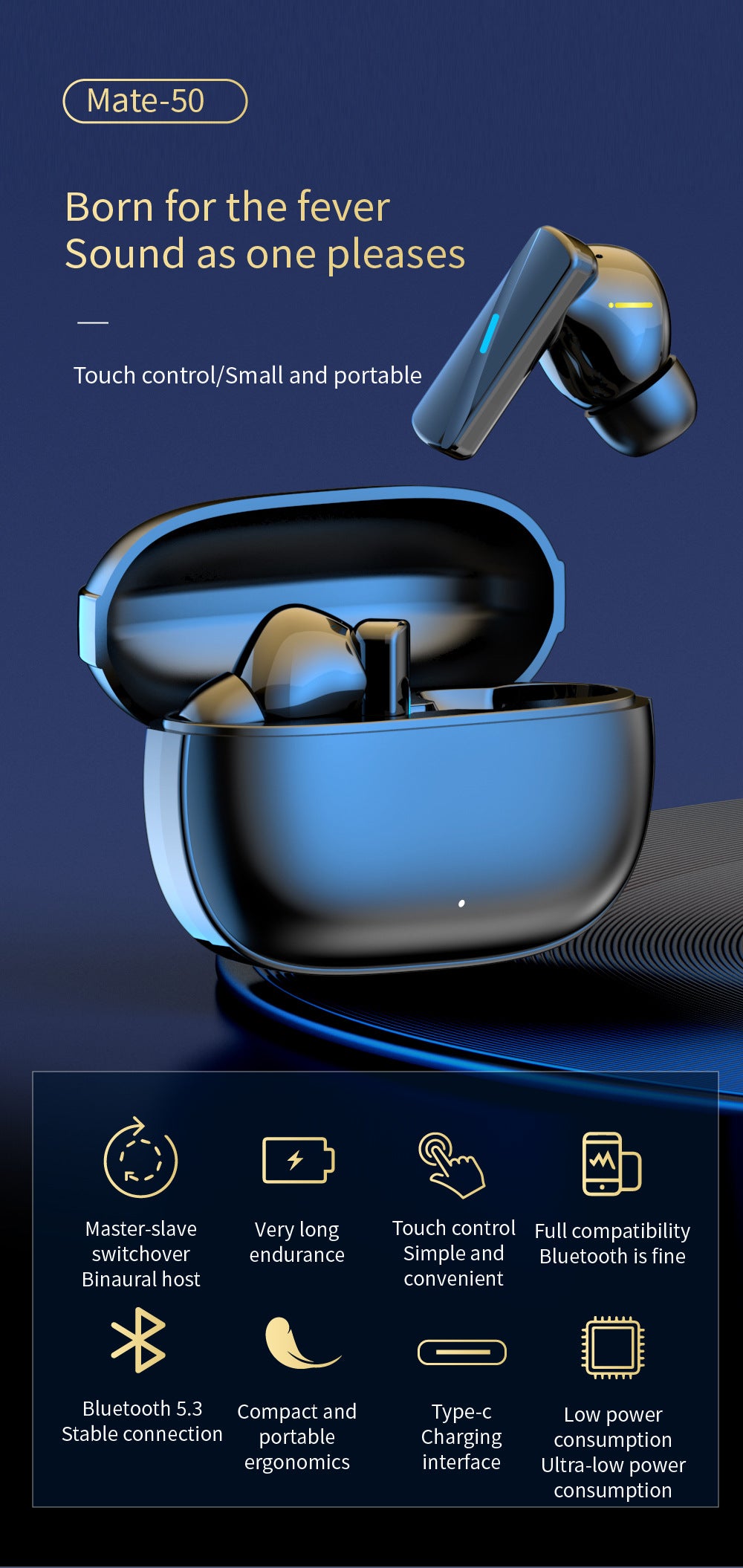 Wireless Earbuds with ANC + ENC Noise Cancelling – Bluetooth 5.3, Long Battery Life for Business
