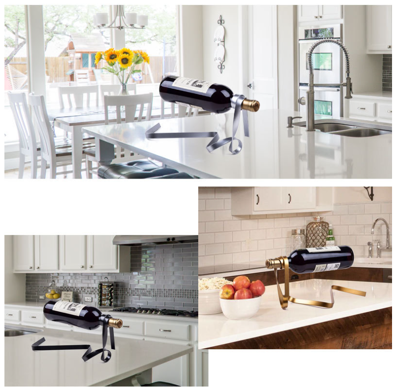 Ribbon Balance Wine Rack | Sculptural Iron Wine Bottle Holder | 4 Colors