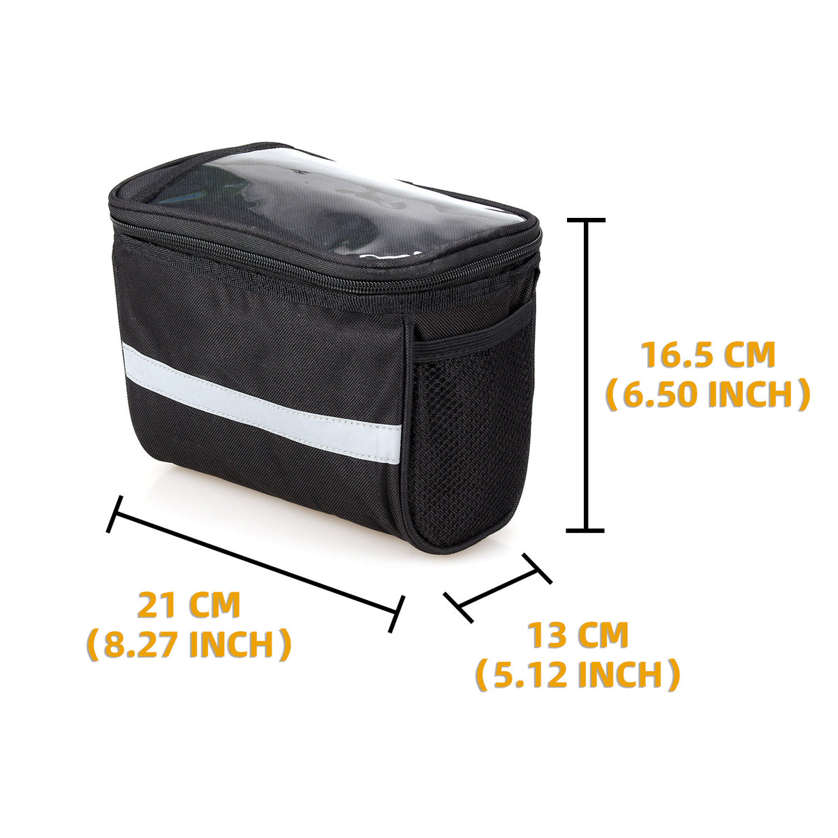1.5L Insulated Bicycle Handlebar Bag with Touchscreen Window