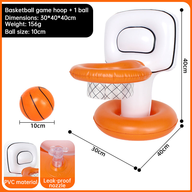 Floating Inflatable Pool Basketball Hoop Set with Mini Ball