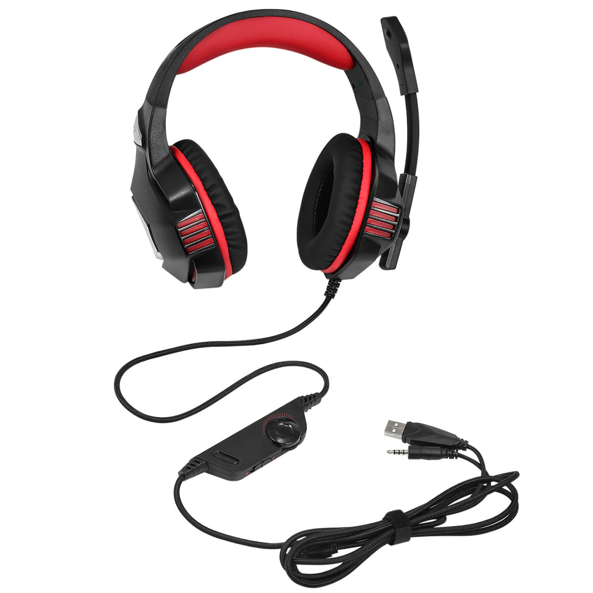 Wired RGB Gaming Headset with 50mm Drivers and Adjustable Microphone