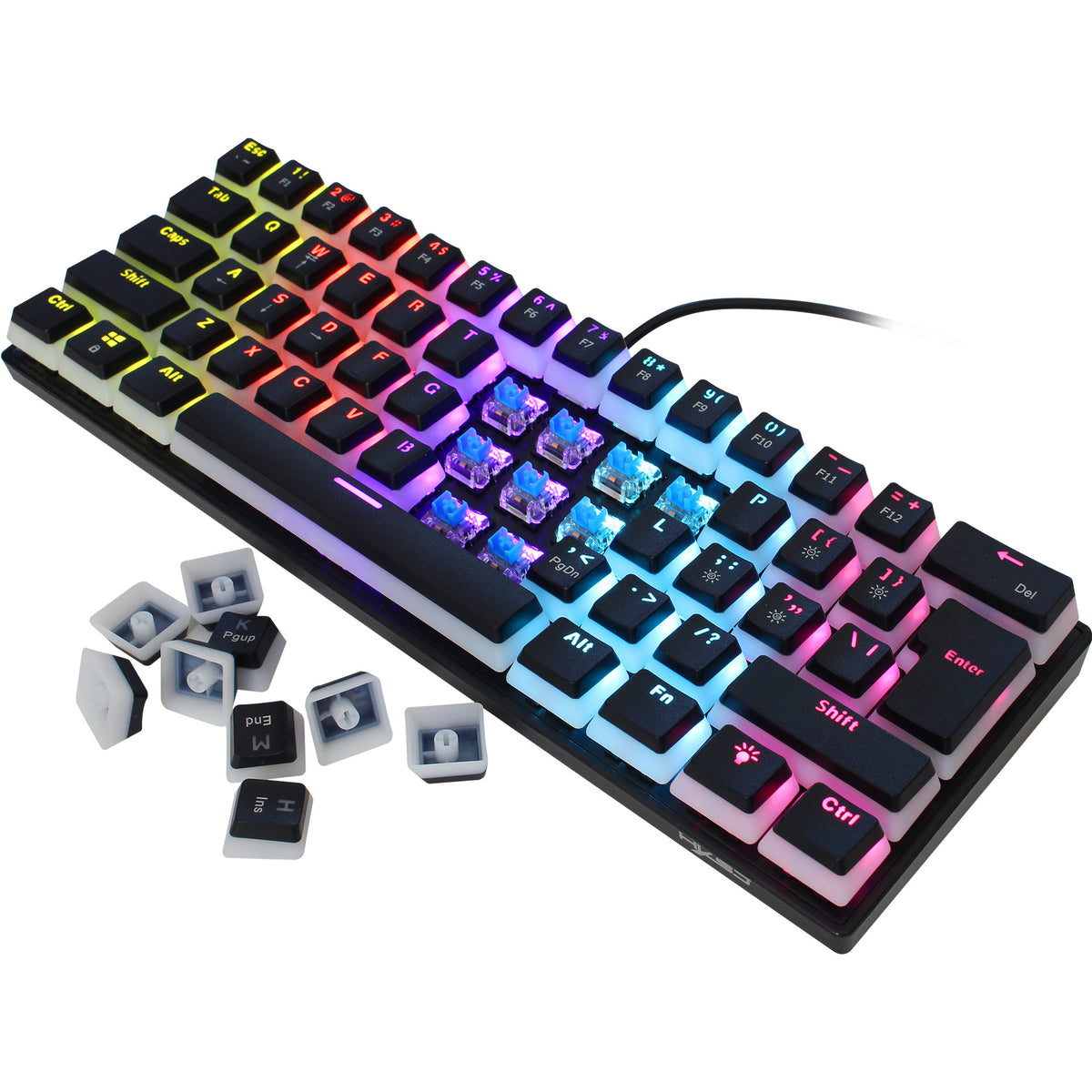 HXSJ L700 61-Key Wired Mechanical Keyboard with Pudding Keycaps