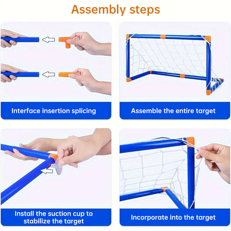 Mini Folding Soccer Goal Set with Detachable Posts for Kids