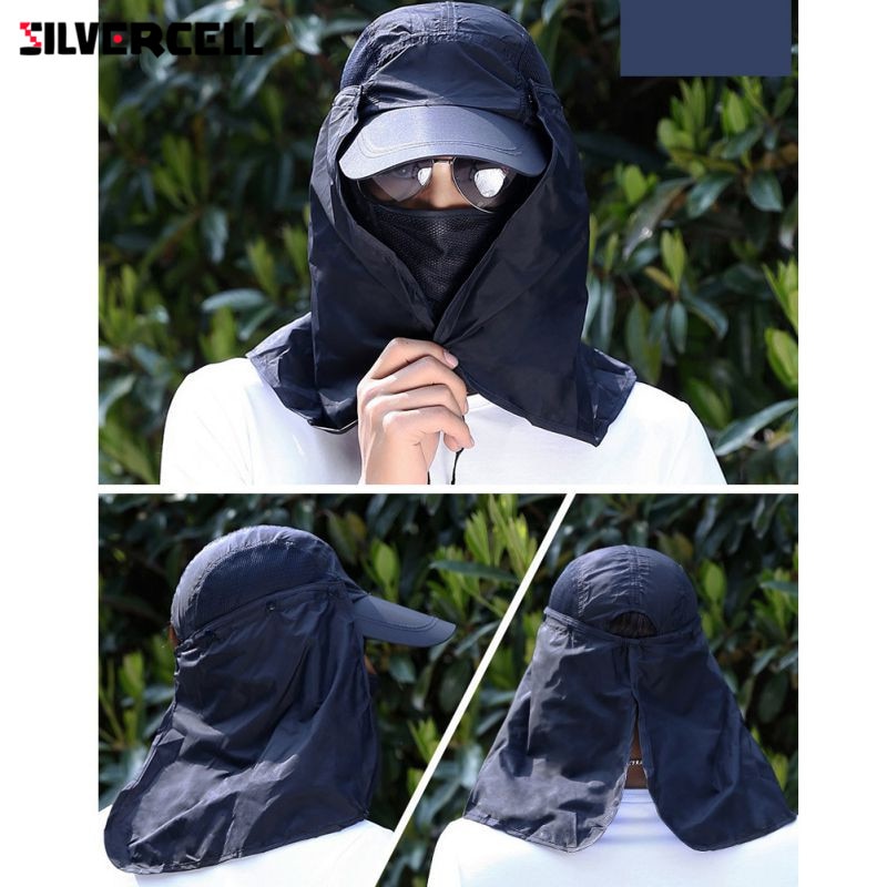 Unisex Flap Sun Hat with Removable Neck & Face Cover