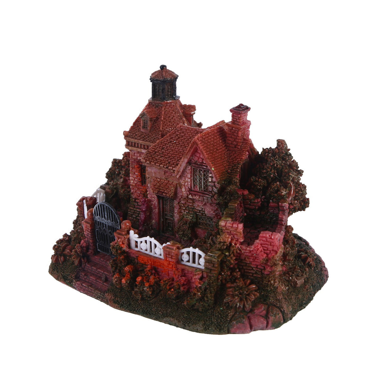 Red Resin House Aquarium Cave Decoration
